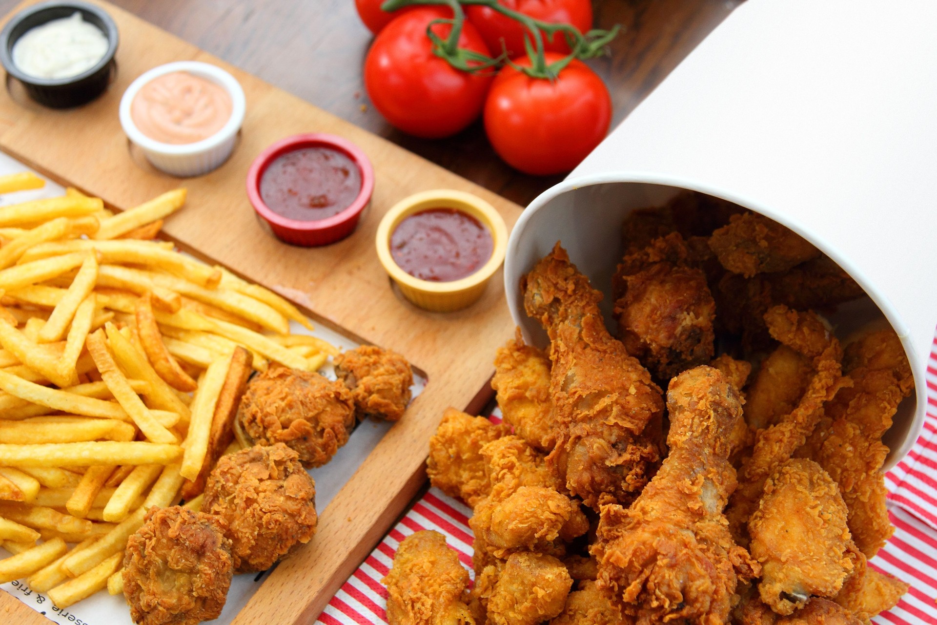 Fried Chicken Bucket Composition